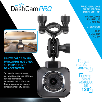 Cámara Dash Cam Pro Wifi Full HD – Seguridad y Grabación para Auto