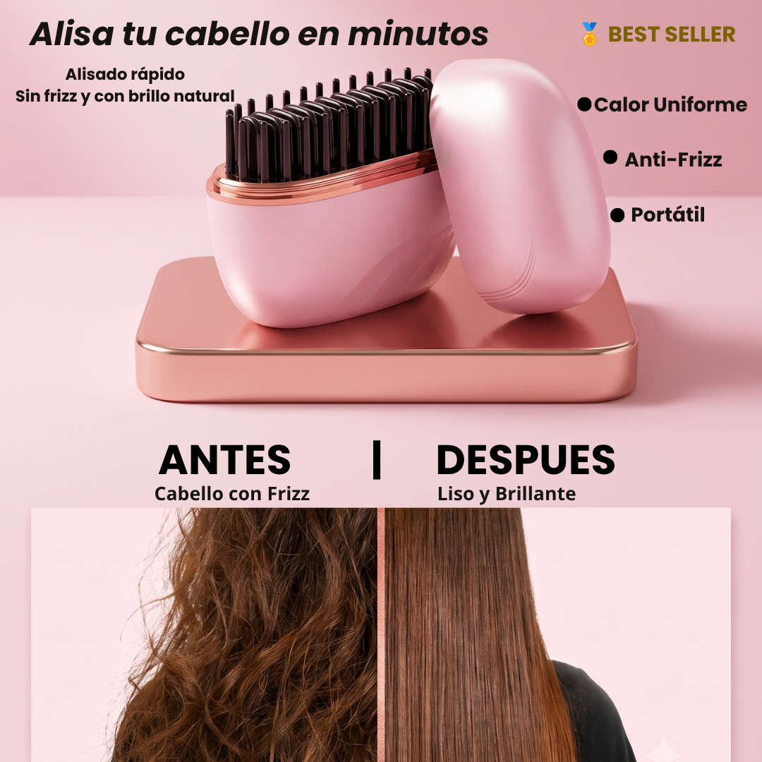 LumiSilk™| Cepillo Alisador Portátil Recargable